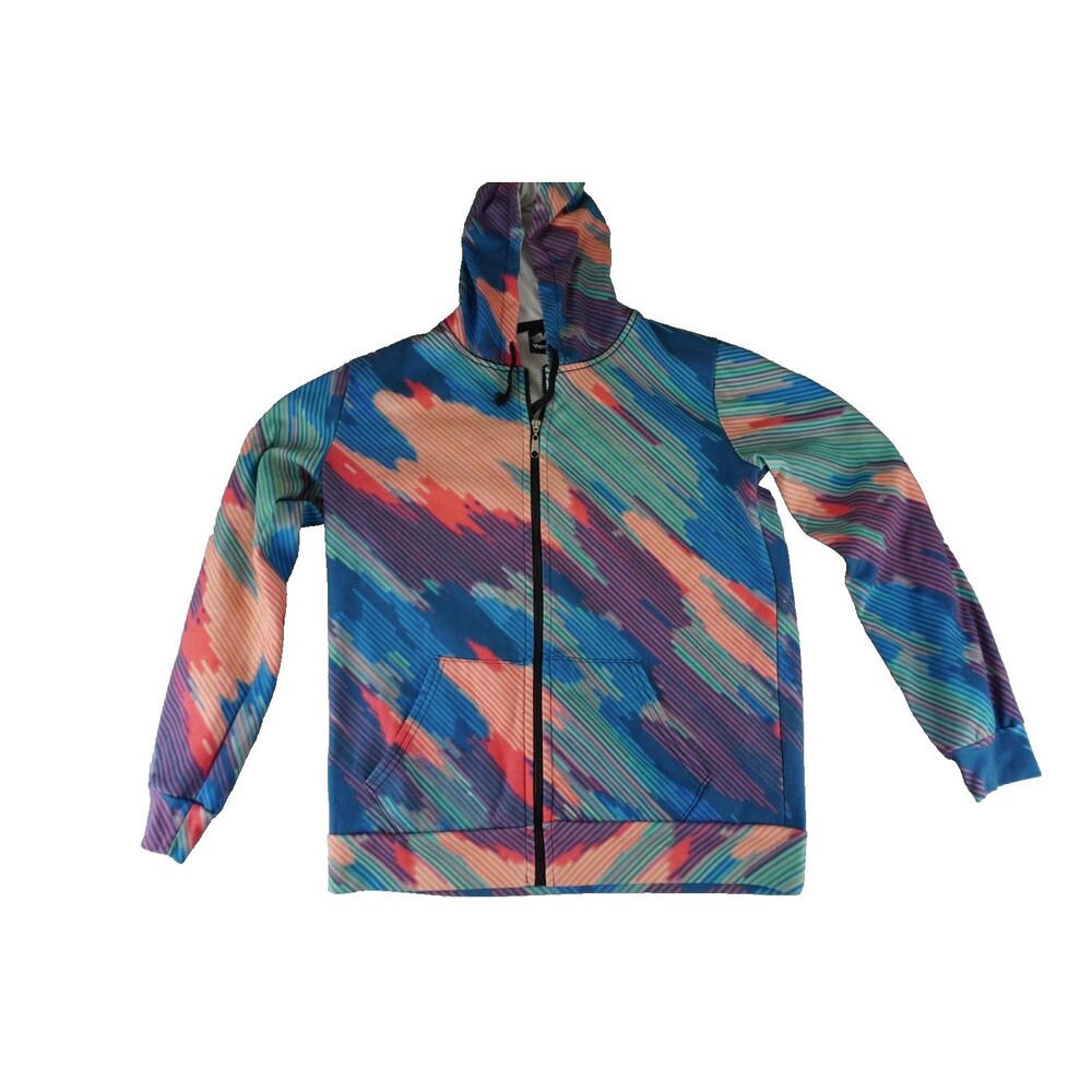 Vapor95 Hoodie Full Zip Mens Size L Abstract Glitch Colorful Up Aesthetic 90s